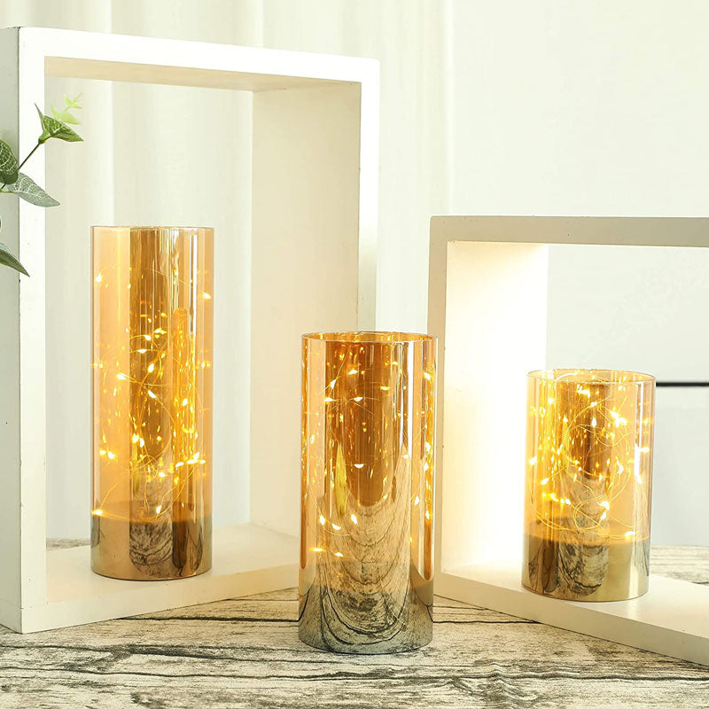 6/8/10inch High Battery Glass Decorative Lights（Set of 3）-4