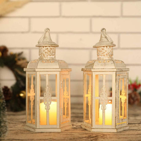 10 inch High Vintage Style Hanging Lantern（Set of 2 ）-4