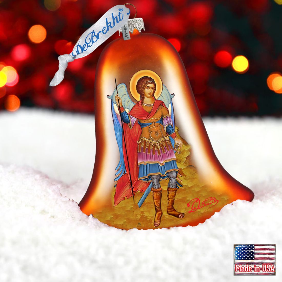 Saint Michael Bell Glass Ornament by G. DeBrekht - Christmas Decor - 752-037
