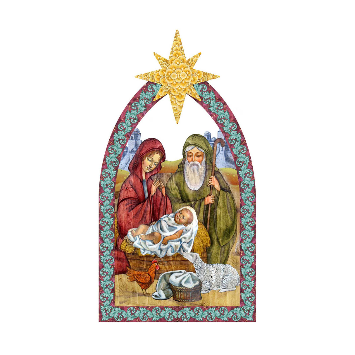 Nativity Manger Star Nativity Door Decor by G. DeBrekht - Nativity Holiday Decor - 8121301H