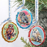 Wise Owls Mercury Glass Ornaments Set of 3 by G. Debrekht - Wildlife Holiday Decor - 770146S3
