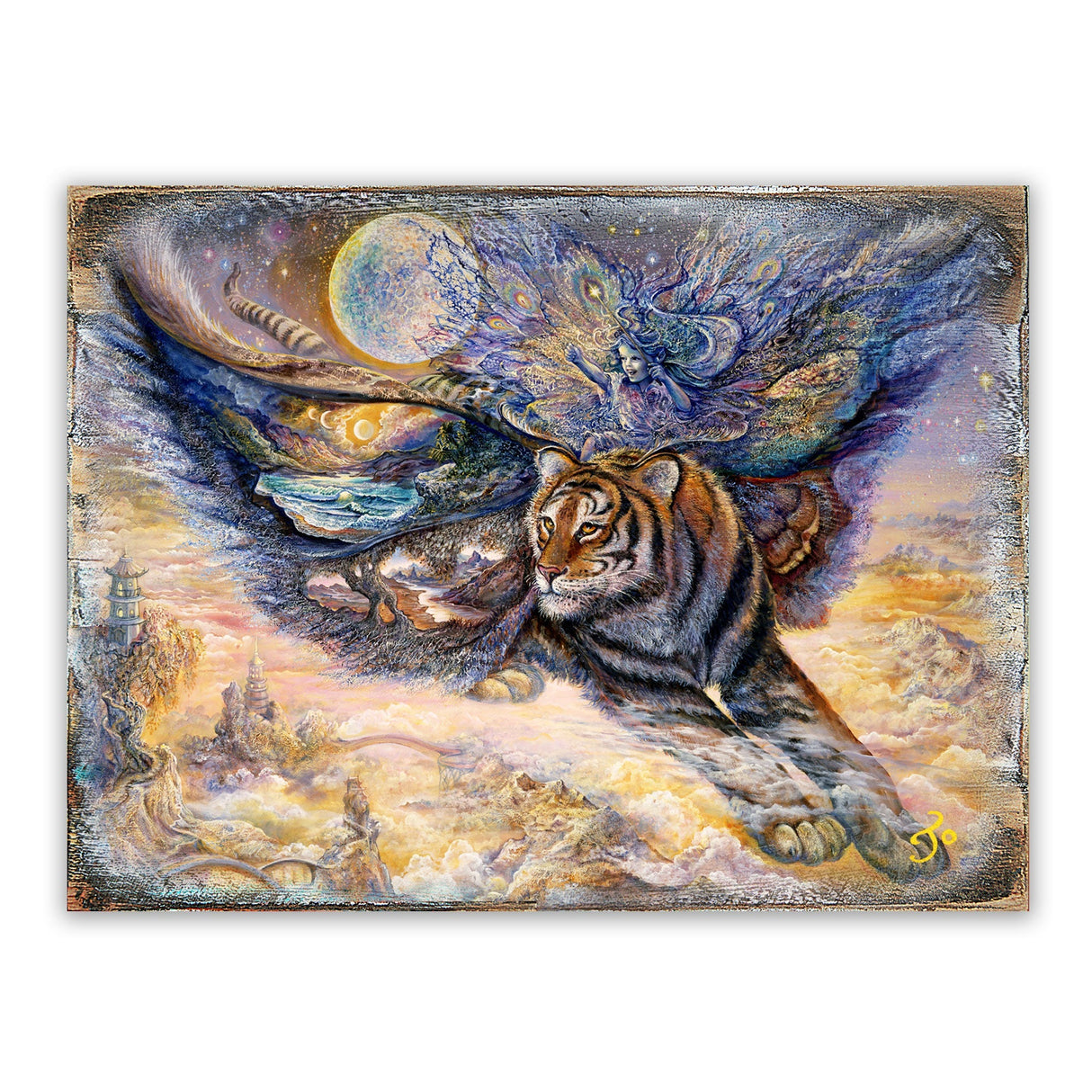 Arte de pared de madera de fantasía con diseño de polilla tigre de Josephine Wall - Decoración de fantasía - 852145-JW
