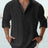 Men's Linen Stand-up Collar Long Sleeve T-shirt Loose Undershirt - Lootquake