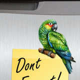 Juego de 6 imanes decorativos de madera con forma de loros de G. Debrekht - Decoración de vida silvestre - 8090013G-S6