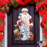 Decoración de puerta con Papá Noel y un oso de miel de G. DeBrekht - Decoración navideña con Papá Noel y muñeco de nieve - 8128811H