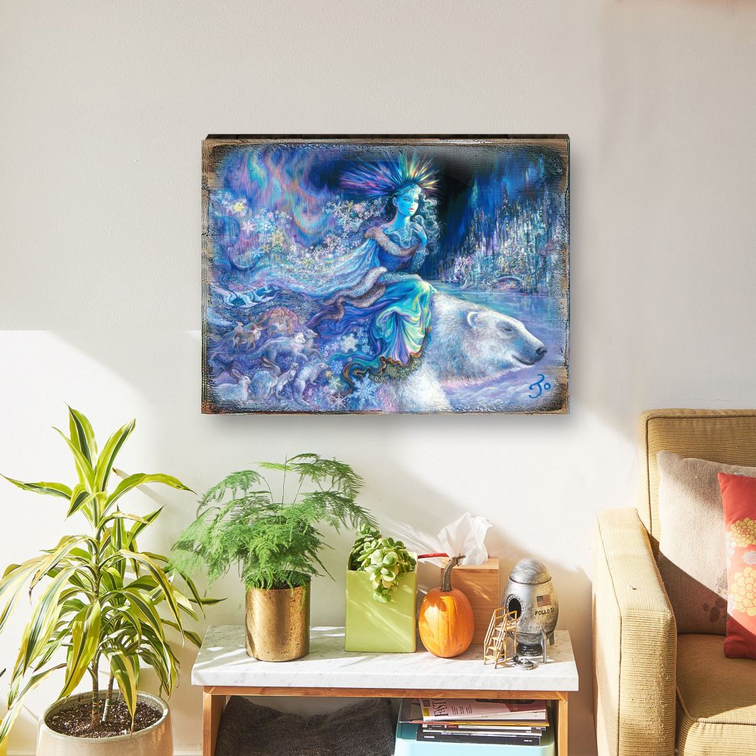 Polar Princess Fantasy Wooden Wall Art by Josephine Wall - Fantasy Decor - 852126-JW