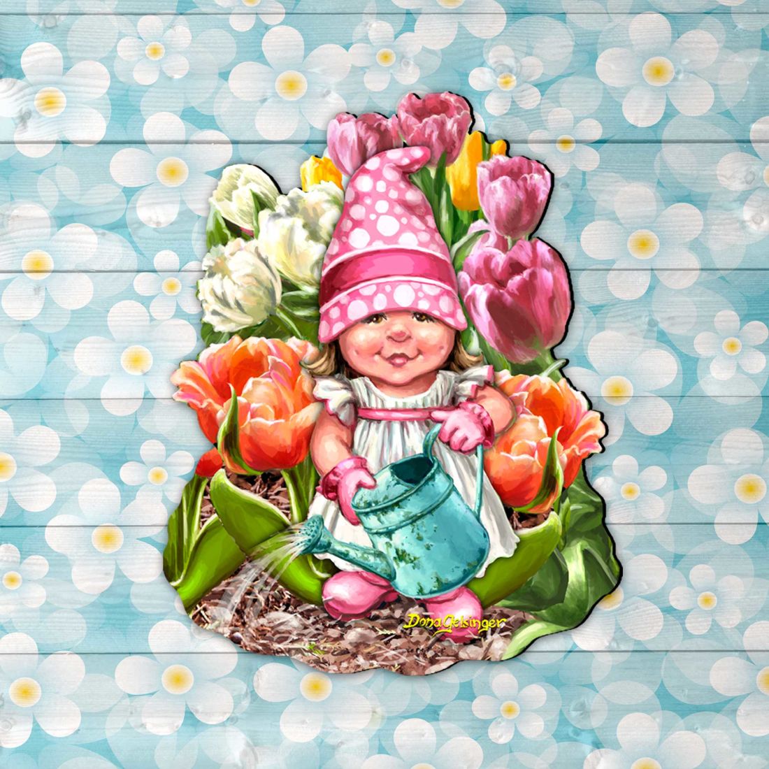 Blossom Gnome Easter Wreath Door Decor by D. Gelsinger - Easter Spring Decor - 8461063H-DG