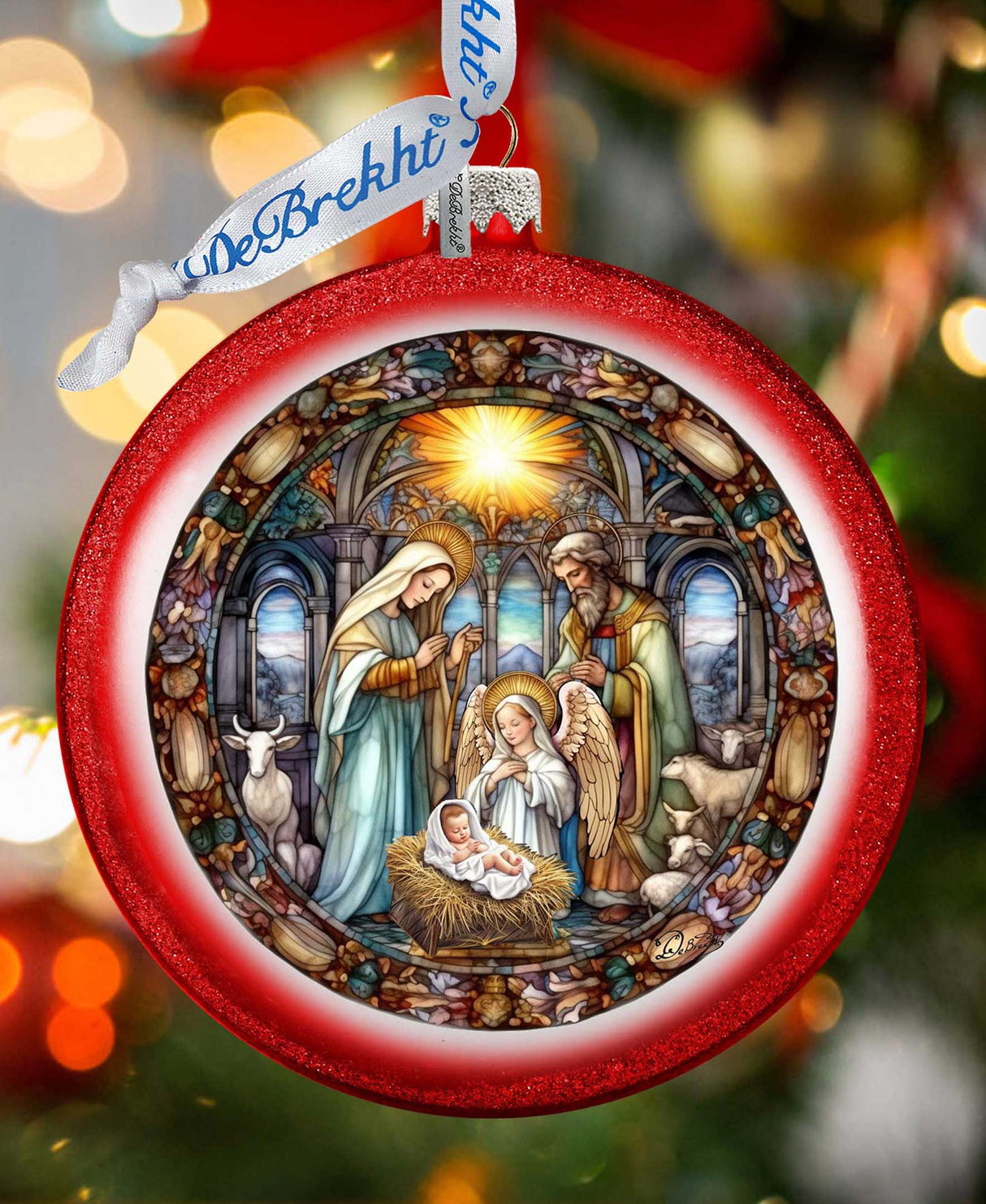 Adorno de bola de cristal para el pesebre "Una luz guía" de G. Debrekht - Decoración navideña - 73566C