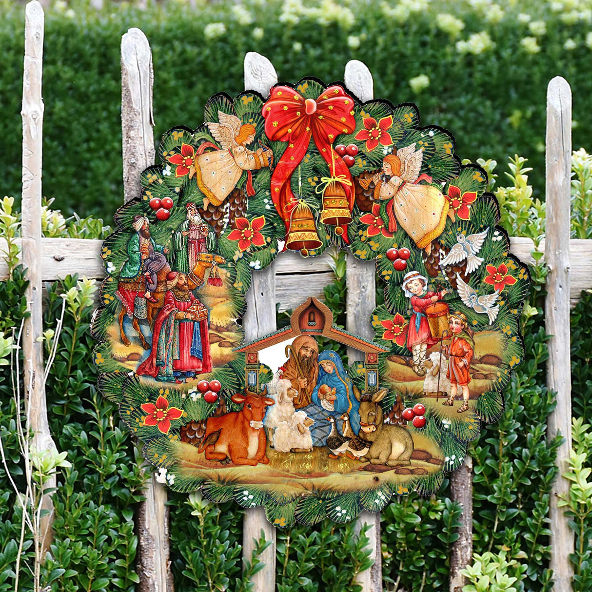 Nativity Holiday Door Wreath by G. DeBrekht - Nativity Holiday Decor - 8185314H
