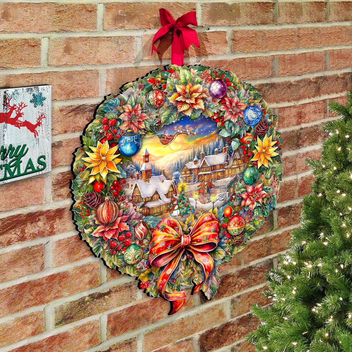 Christmas Wreath Holiday Door Decor by G. Debrekht - Christmas Decor - 8652802H