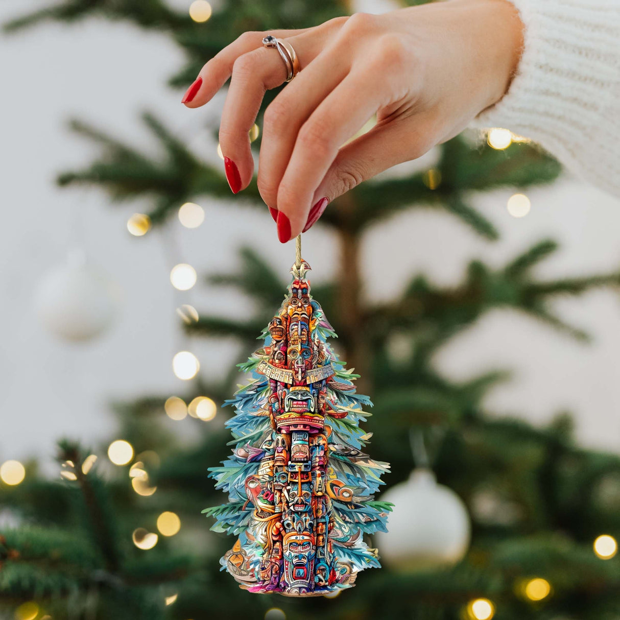 Papá Noel de todo el mundo - Papá Noel de inspiración alaskeña - Juego de 3 adornos de madera de G. DeBrekht - Decoración navideña de Papá Noel y muñeco de nieve - 8091314S3