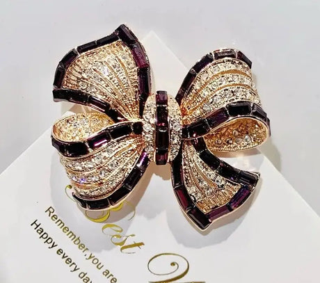 Luxury Purple Alloy Bow Brooch With High-end Feel - Lootquake