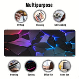 Alfombrilla de ratón para juegos duradera con un elegante diseño geométrico. Impermeable, antideslizante y lavable. Ideal para teclado y cuaderno de bocetos. Ideal para jugadores, oficina y estudio. Material de poliéster. No requiere pilas.