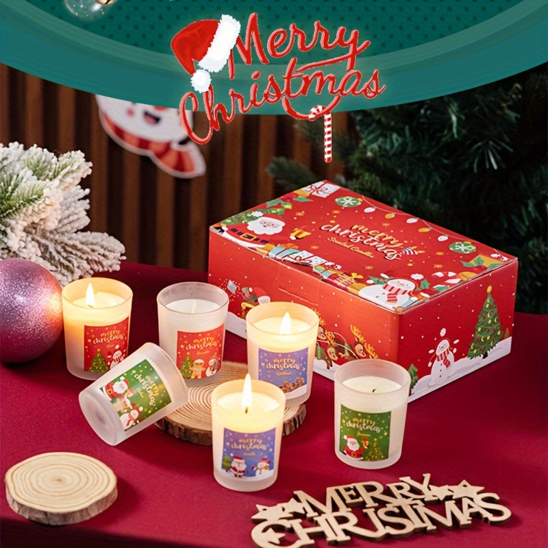 6pcs Soy Wax Scented Candle Set in Glass Jars - Perfect for Christmas, Thanksgiving, Valentine's, Mother's Day & Birthdays - Ideal for Yoga, Dining Decor & Indoor Ambiance