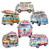 Juego de 6 imanes decorativos de madera Surf Vans de G. Debrekht - Decoración costera - 8090040G-S6