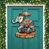 Carousel Elephant Holiday Door Decor  by G. Debrekht - Christmas Decor - 8611029-2H