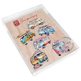 Juego de 6 imanes decorativos de madera Surf Vans de G. Debrekht - Decoración costera - 8090040G-S6