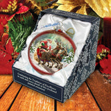 Adorno de cristal grande Speedy Sleigh de G.Debrekht, decoración navideña de Papá Noel y muñeco de nieve - 73959