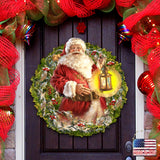 Enchanted Christmas Santa wreath Door Decor by D. Gelsinger - Christmas Decor - 8461051H-1003