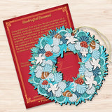 Coastal Wreath Wooden Ornaments by G. DeBrekht - Coastal Holiday Decor - 8185306