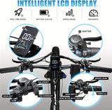Vélo électrique pour adulte Kettles 740 W | Vélo électrique avec pneus de 26 pouces, VTT à double moteur pour trajets domicile-travail et tout-terrain, avec batterie amovible 48 V 23 Ah, jusqu'à 80 km à 31,3 km/h