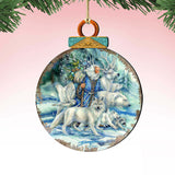 Cool Winds Father Winter Animals Wooden Ornaments by J. Bergsma - Wildlife Holiday Decor - 8591862-JB