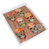 Adornos decorativos de madera con forma de calavera de azúcar (6 unidades) de G. Debrekht - Decoración de Halloween - 8090071C-S6