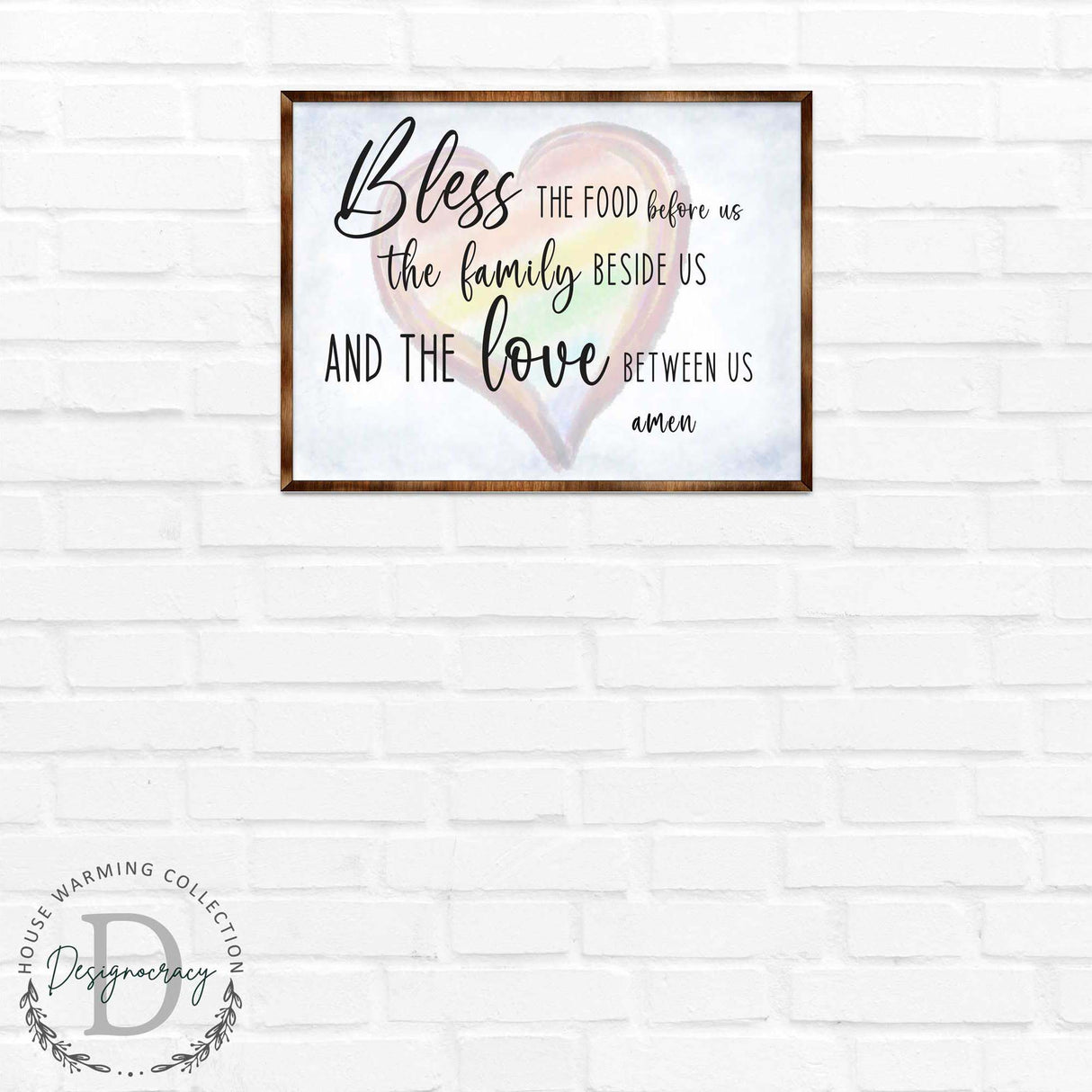 Bless the Food Before Us - Wooden Kitchen Blessing - Verse Wall Decor - Contemporary Decor - Script Wall Art - Meal Prayer Sign - 310333