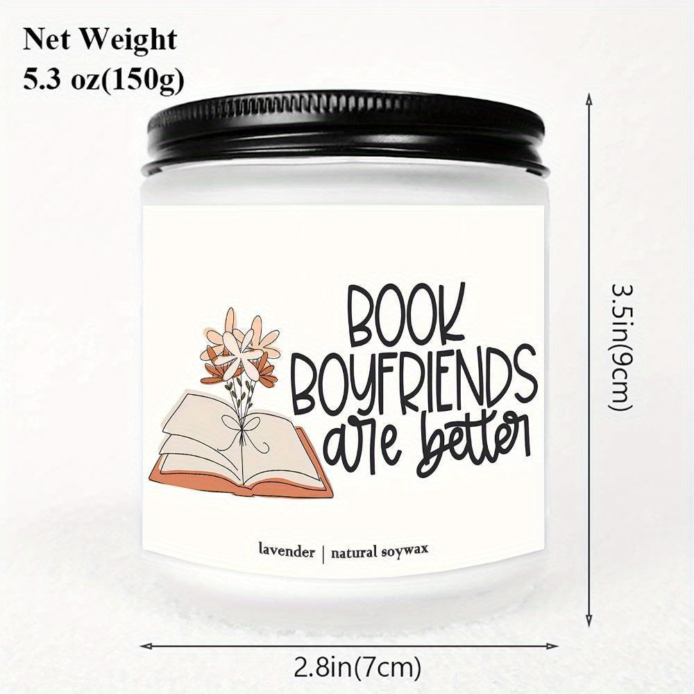 Sweet Book Lover Gift For Bookworm Bestfriend Her Him Gf Bf Girl Boy Women Man Gag Fun Cool Trendy Stuff Birthday Christmas Thanksgiving Anniversary Graduation Idea 2024 Unique Ornament Decor Lavender Scented Candle Small Box