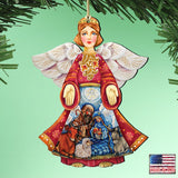 Nativity Christmas Angel Wooden Ornaments by G. DeBrekht - Nativity Holiday Decor - 8152722