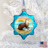 Sea Otter Mercury Glass Ornament by G. DeBrekht - Coastal Holiday Decor - 777377