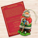 Golfer Santa Christmas Wooden Ornaments by G. DeBrekht - Christmas Santa Snowman Decor - 8157675