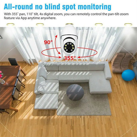 IR E27 Light Bulb Camera 1080P HD Wireless Wifi Smart Home Security Camera - Lootquake
