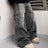 Loose Straight Slightly Flared Workwear Casual Wide-leg Mopping Leopard Jeans - Lootquake