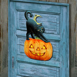 Decoración de Halloween con un gato espeluznante para la puerta, de Laura Seeley - Decoración de Halloween para Acción de Gracias - 8512054-2H