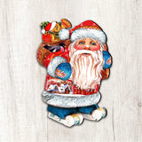 Caring Gift Bag Santa Christmas Door Decor by G. DeBrekht - Christmas Santa Snowman Decor - 8117863H