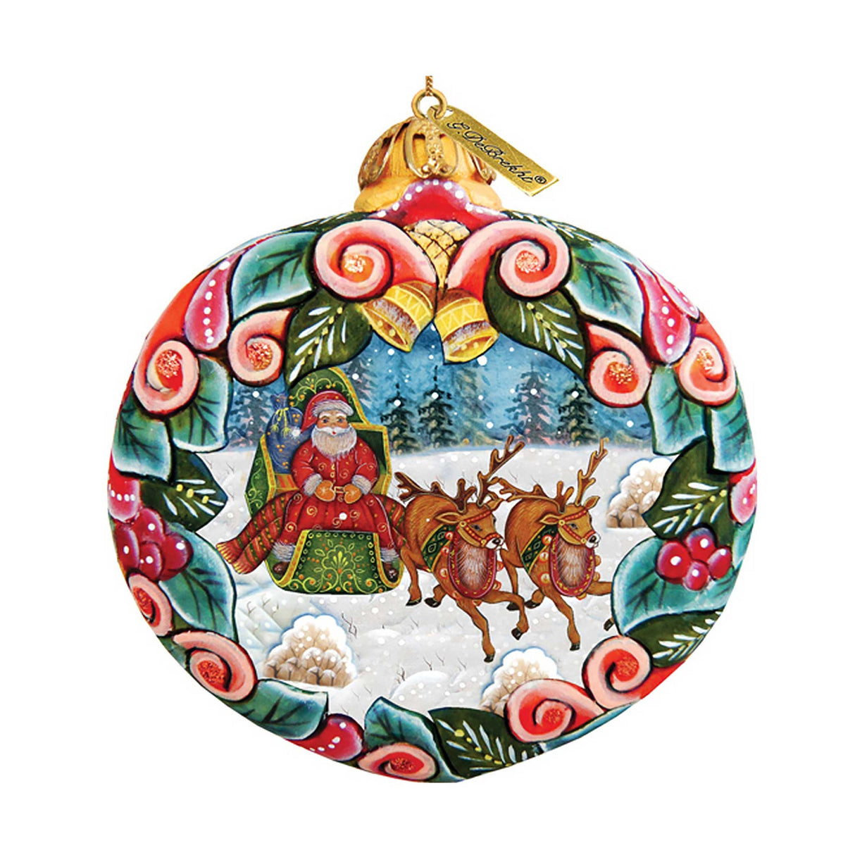 Sleigh Ride Sculpted Hand-Painted Christmas Ornament by G. DeBrekht - Love Family Kids Decor - 610313