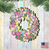 Flowers Spring Wreath Wooden Ornaments by G. DeBrekht - Easter Spring Decor - 8185301