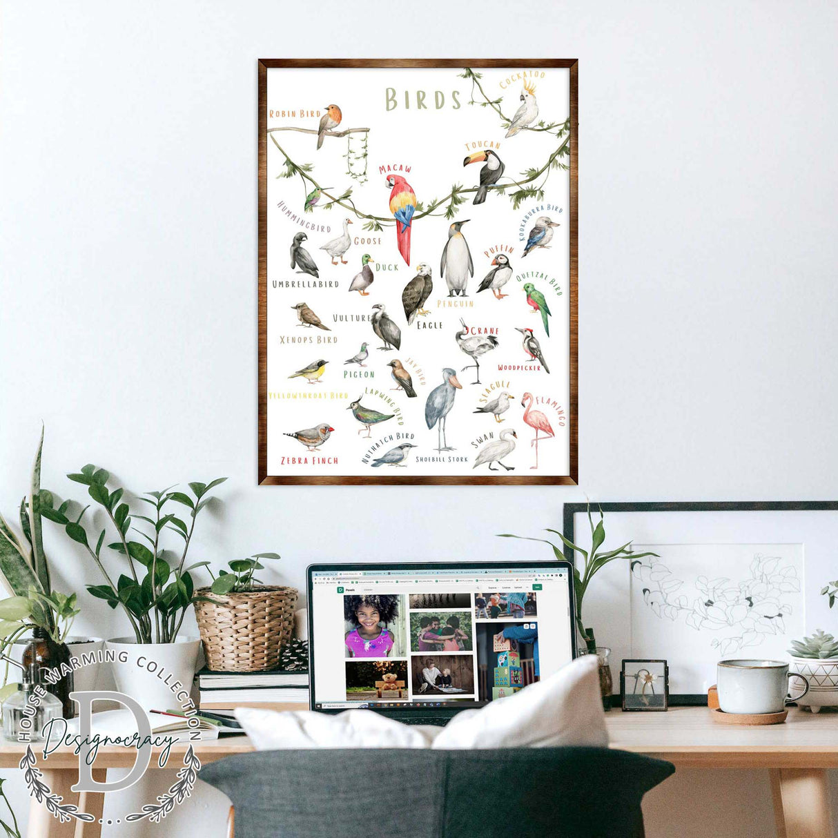 Nature Birds Wooden Wall Decor - Kids room decor - First day of school gift - ABC 123 Kids - Homeschool I Educational Poster - Art for kids - Alphabet - Classroom Decor - 310214