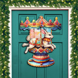 Carousel Bunny Holiday Door Decor  by G. Debrekht - Christmas Decor - 8611026H