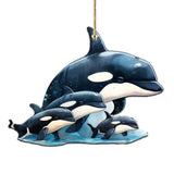 Orca's Family Wooden Ornaments by G.Debrekht - Wildlife Holiday Decor - 8710102-2