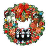 Christmas Friends Kitty Door Wreath by G. DeBrekht - Pets Dog and Cats Decor - 8185307-5H-SL