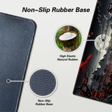 Japanese Style Full Moon River Landscape Desk Mat, Non-Slip Rubber Gaming Mouse Pad, Extended Keyboard Mat for Office and Home Decor, 35.4 x 15.7 Inches