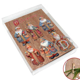 Santa Decorative Wooden Clip-on Ornaments Set of 6 by G. Debrekht - Christmas Decor - 8090032C-S6