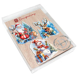 Christmas Is Here Decorative Wooden Ornaments Set of 3 by G. Debrekht - Christmas Decor - 8091028-S3