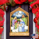 Decoración para puerta del Nacimiento de la Sagrada Familia por Susan Winget - Decoración navideña del Nacimiento - 8471112H-SW