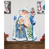 Decoración navideña para puerta de Papá Noel con niña de G. DeBrekht - Decoración navideña de Papá Noel y muñeco de nieve - 8111410H