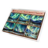 Northern Lights Wooden Cork Placemat and Coasters Gift Set of 7 by Nature Wonders Nature Wildlife Decor  - 85401C-S7