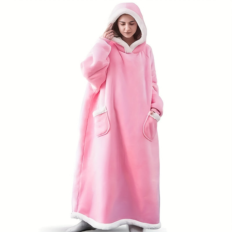 1pc Super Soft Hoodie Wearable Blanket for Adults with Big Pocket - Perfect for Christmas Parties and Cozy Nights In