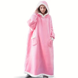 1pc Super Soft Hoodie Wearable Blanket for Adults with Big Pocket - Perfect for Christmas Parties and Cozy Nights In